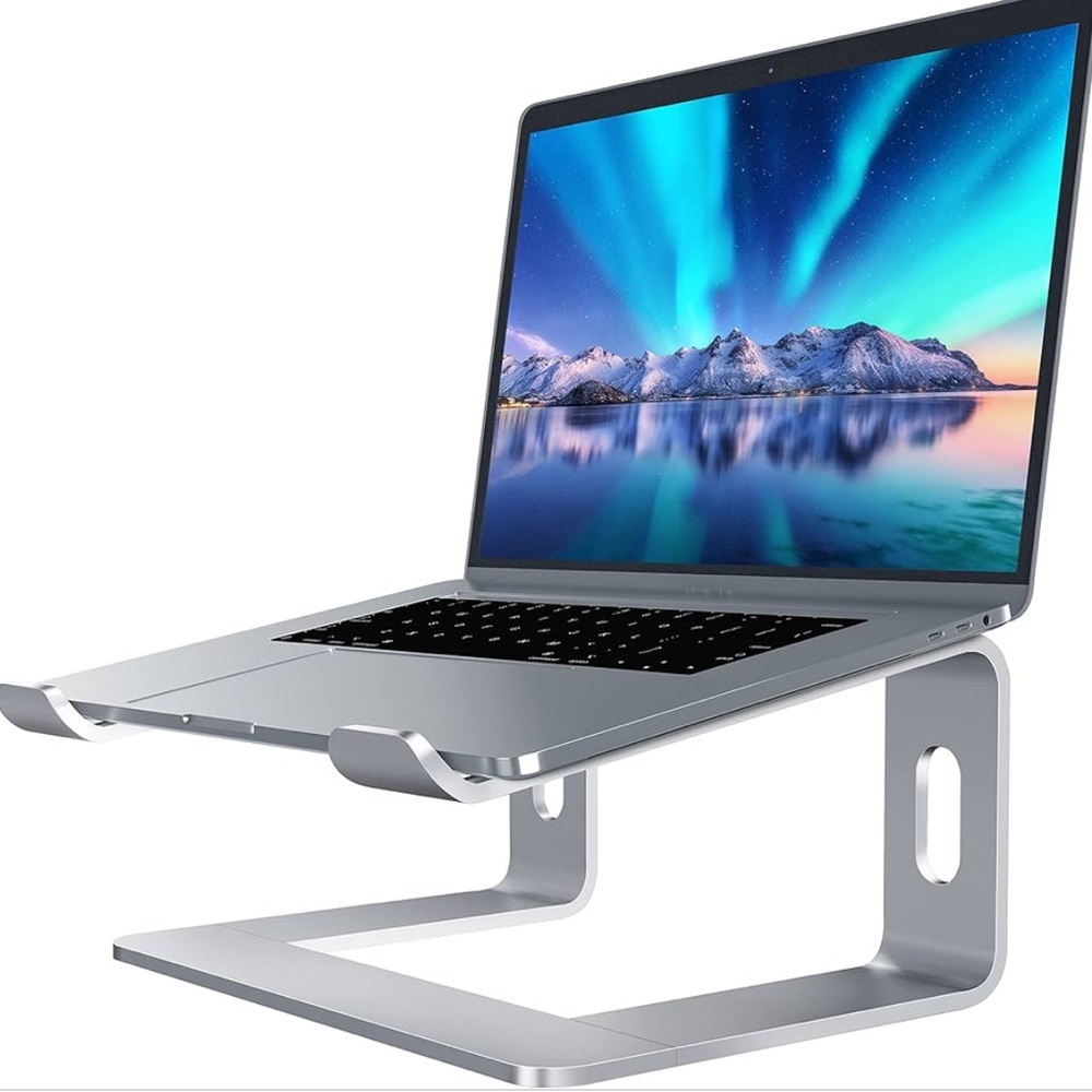 SOUNDANCE Laptop Stand, Aluminum Computer Riser, Ergonomic Elevator for Desk